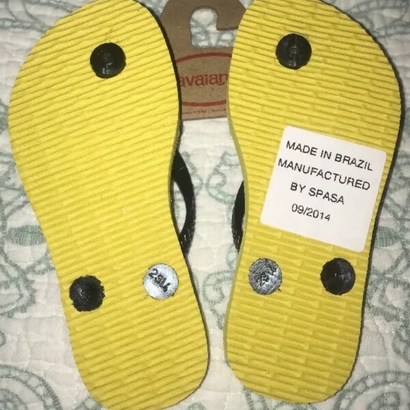 🐝 HAVAIANAS Yellow Black Hearts & Bumble Bee NWT - Picture 3 of 4